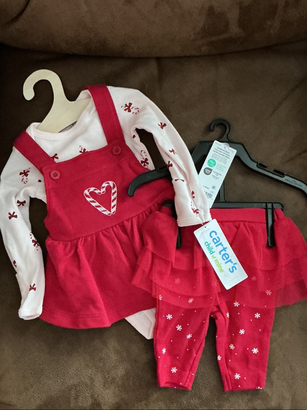 Carter's Red Heart Pinafore Dress and Tutu Leggings Set